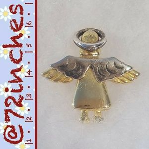 Vintage Silver and Gold Angel Pin/Pendant
